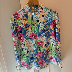 IBKUL Vibrant Floral half zip